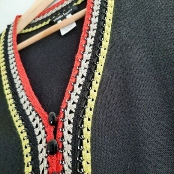 NANETTE LEPORE Crochet-Trimmed Knit Mini Dress Sz M - Picture 7 of 10